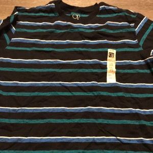 Men’s SS OP crew neck striped shirt size Large